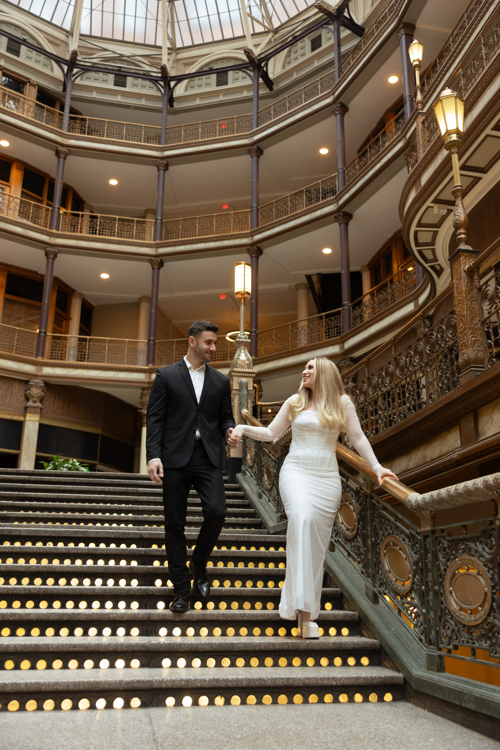 Kayla and Tyler's Downtown Cleveland Arcade Engagement Photoshoot